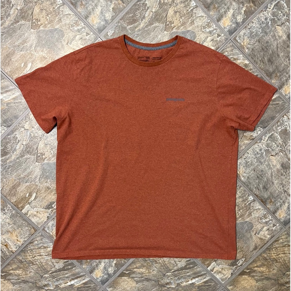 Patagonia Responsibili-Tee Shirt Mens XXL Orange Recycled Logo